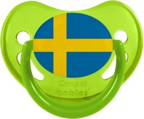 Drapeau Suède Sucette Physiologique Vert phosphorescente