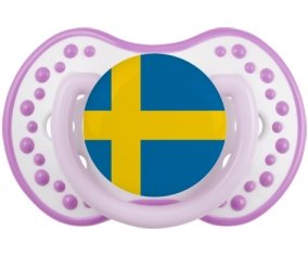 Drapeau Suède Sucette LOVI Dynamic Blanc-mauve classique