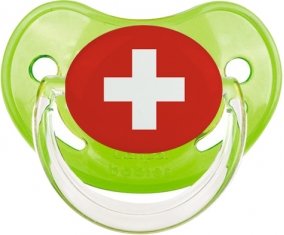 Drapeau Suisse Tétine Physiologique Vert classique