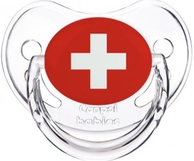Drapeau Suisse Tétine Physiologique Transparent classique