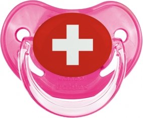 Drapeau Suisse Tétine Physiologique Rose classique