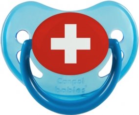 Drapeau Suisse Tétine Physiologique Bleue phosphorescente