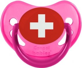 Drapeau Suisse Tétine Physiologique Rose phosphorescente