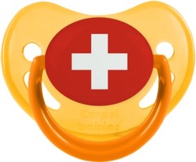 Drapeau Suisse Tétine Physiologique Jaune phosphorescente