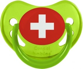 Drapeau Suisse Tétine Physiologique Vert phosphorescente