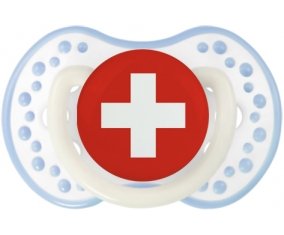 Drapeau Suisse Sucete LOVI Dynamic Blanc-cyan classique