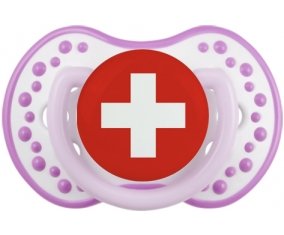 Drapeau Suisse Sucete LOVI Dynamic Blanc-mauve classique