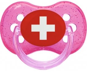 Drapeau Suisse Sucete Cerise Rose à paillette