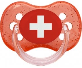 Drapeau Suisse Sucete Cerise Rouge à paillette