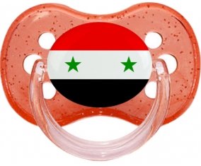 Drapeau République arabe syrienne Sucette Cerise Rouge à paillette