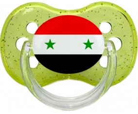 Drapeau République arabe syrienne Sucette Cerise Vert à paillette