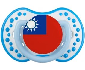 Drapeau Taïwan Sucette LOVI Dynamic Blanc-bleu phosphorescente