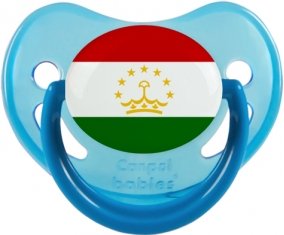 Drapeau Tadjikistan Sucette Physiologique Bleue phosphorescente