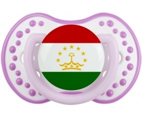Drapeau Tadjikistan Sucette LOVI Dynamic Blanc-mauve classique