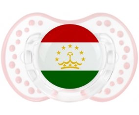 Drapeau Tadjikistan Sucette LOVI Dynamic Retro-blanc-rose-tendre classique