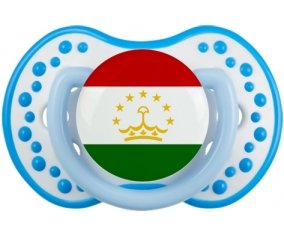 Drapeau Tadjikistan Sucette LOVI Dynamic Blanc-bleu phosphorescente