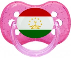 Drapeau Tadjikistan Tétine Cerise Rose à paillette