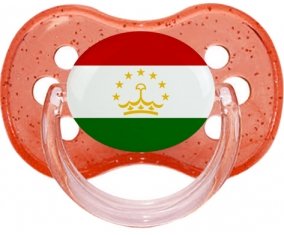 Drapeau Tadjikistan Tétine Cerise Rouge à paillette