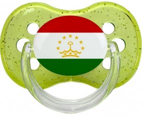Drapeau Tadjikistan Tétine Cerise Vert à paillette