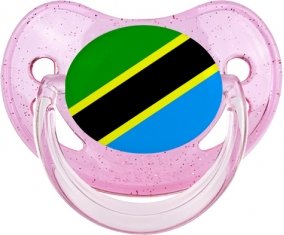 Drapeau Tanzanie Tétine Physiologique Rose à paillette