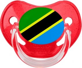 Drapeau Tanzanie Tétine Physiologique Rouge à paillette