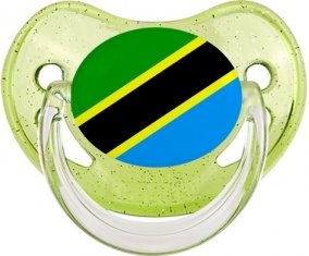 Drapeau Tanzanie Tétine Physiologique Vert à paillette