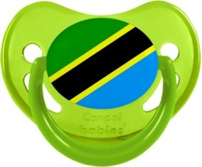 Drapeau Tanzanie Tétine Physiologique Vert phosphorescente