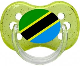 Drapeau Tanzanie Sucete Cerise Vert à paillette