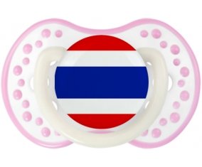 Drapeau Thaïlande Tétine LOVI Dynamic Blanc-rose phosphorescente