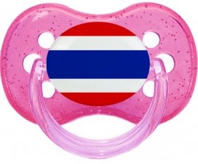 Drapeau Thaïlande Sucette Cerise Rose à paillette
