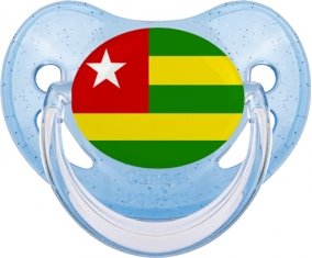 Drapeau Togo Sucette Physiologique Bleue à paillette