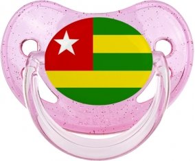 Drapeau Togo Sucette Physiologique Rose à paillette