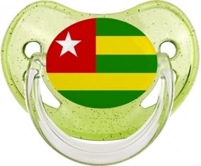 Drapeau Togo Sucette Physiologique Vert à paillette