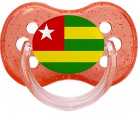 Drapeau Togo Tétine Cerise Rouge à paillette