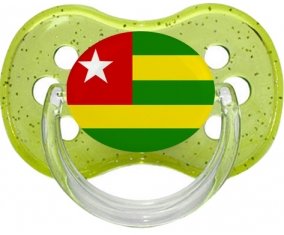 Drapeau Togo Tétine Cerise Vert à paillette