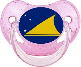 Drapeau Tokelau Tétine Physiologique Rose à paillette