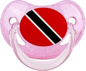 Drapeau Trinité-et-Tobago Sucette Physiologique Rose à paillette