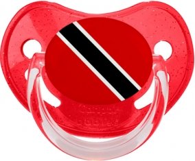 Drapeau Trinité-et-Tobago Sucette Physiologique Rouge à paillette