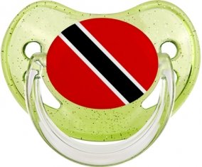 Drapeau Trinité-et-Tobago Sucette Physiologique Vert à paillette