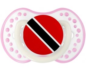 Drapeau Trinité-et-Tobago Sucette LOVI Dynamic Blanc-rose phosphorescente
