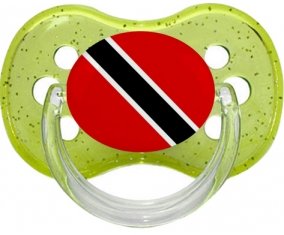Drapeau Trinité-et-Tobago Sucette Cerise Vert à paillette