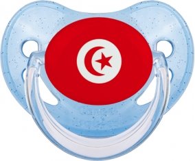 Drapeau Tunisie Sucette Physiologique Bleue à paillette