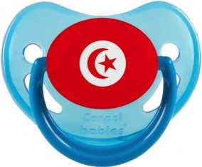 Drapeau Tunisie Sucette Physiologique Bleue phosphorescente