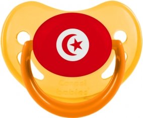 Drapeau Tunisie Sucette Physiologique Jaune phosphorescente