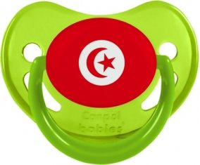 Drapeau Tunisie Sucette Physiologique Vert phosphorescente