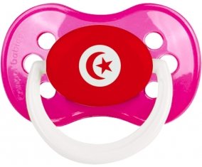 Drapeau Tunisie Sucette Anatomique Rose foncé classique