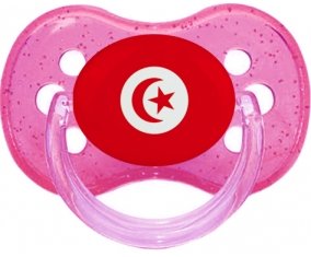 Drapeau Tunisie Tétine Cerise Rose à paillette