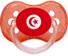 Drapeau Tunisie Tétine Cerise Rouge à paillette