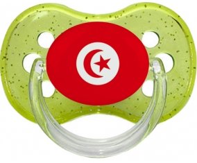 Drapeau Tunisie Tétine Cerise Vert à paillette