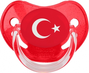 Drapeau Turquie Tétine Physiologique Rouge à paillette